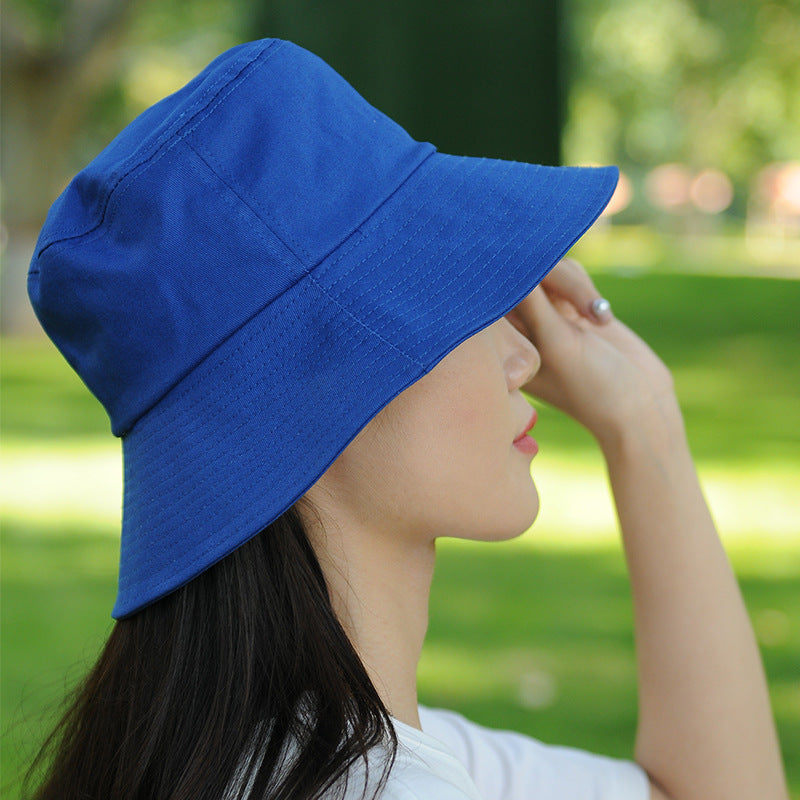 Women's Fisherman Hat Big Brim Sun Protection Solid Color Bucket Hat