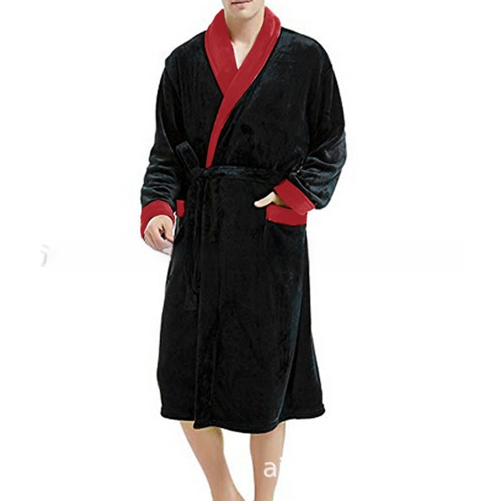 Men's Large Size Bathrobe Long Sleeve