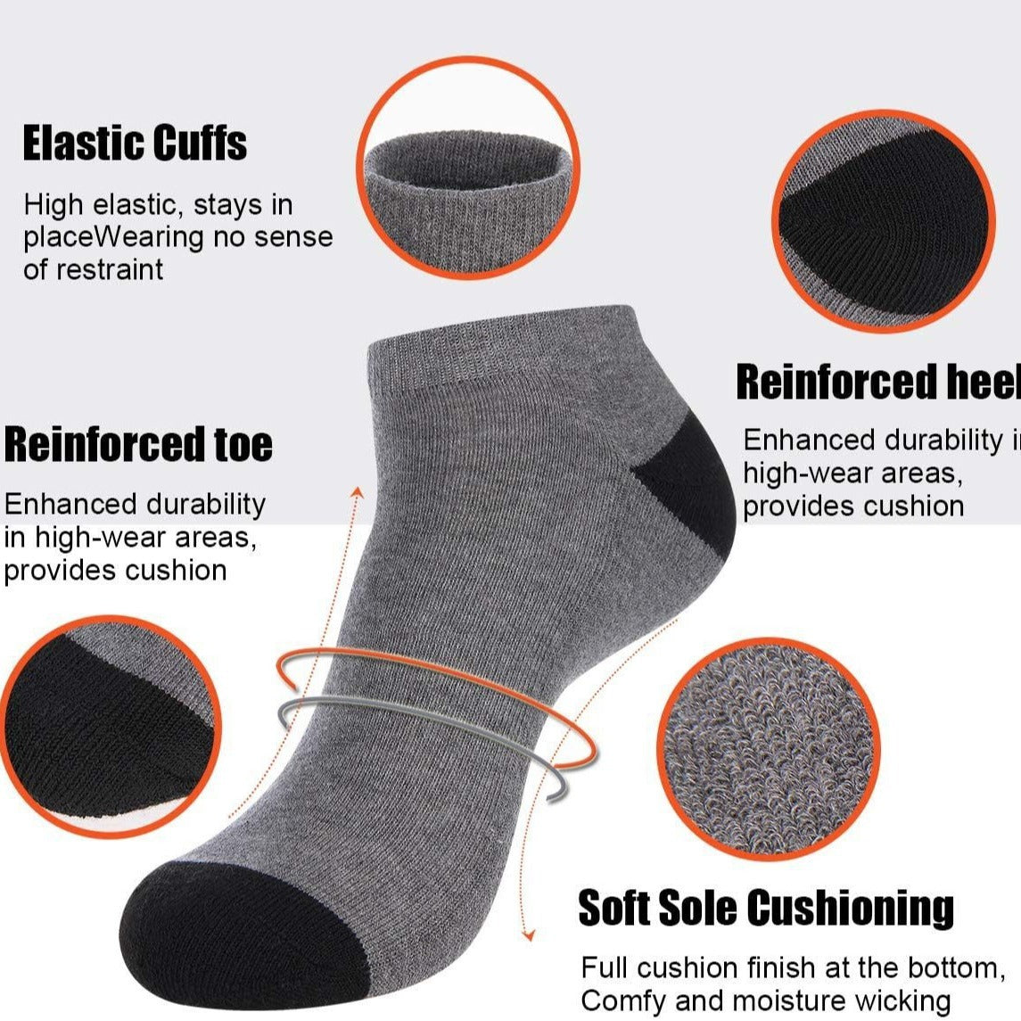 Men's low cotton ankle socks