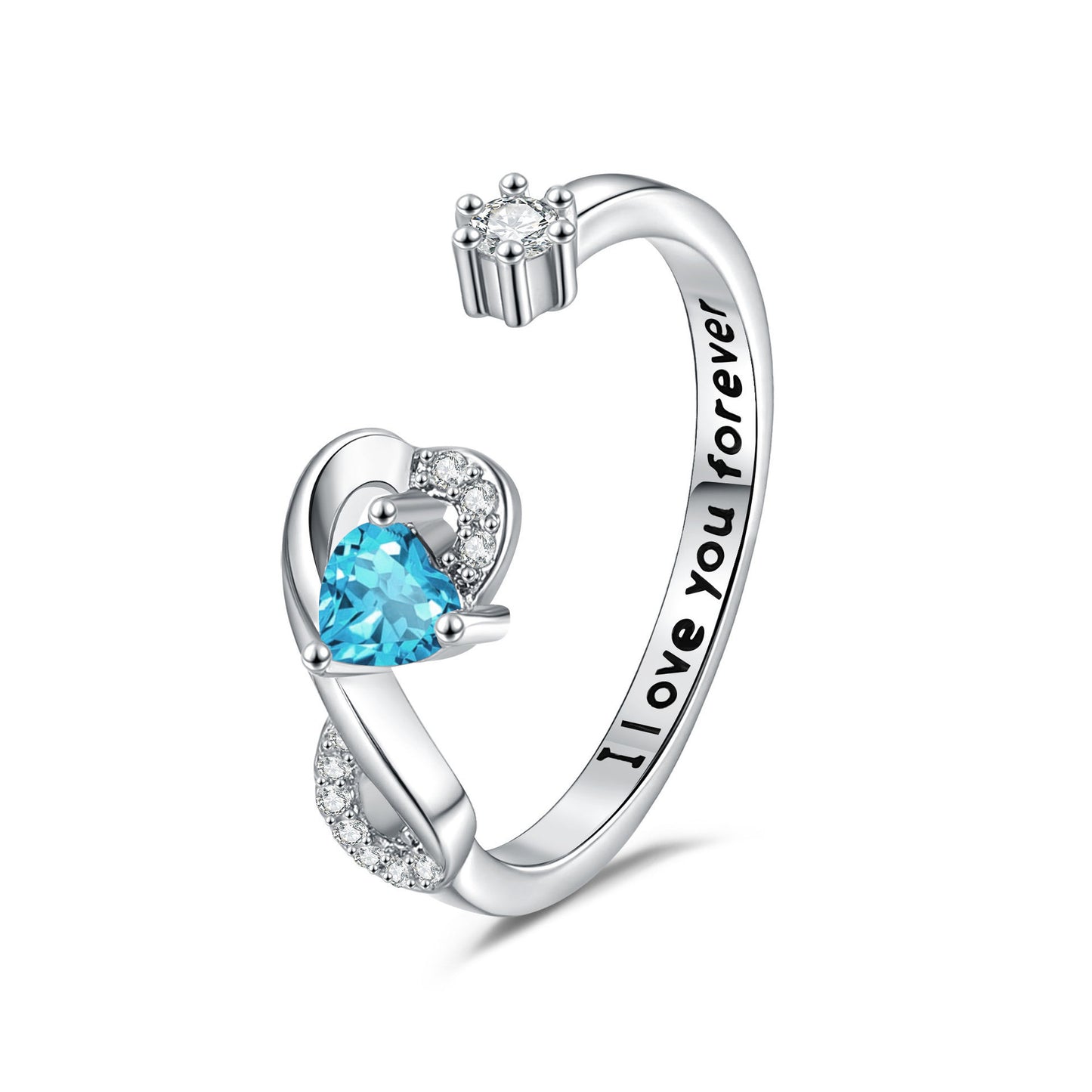 Women's Heart-Shaped Birthstone Ring