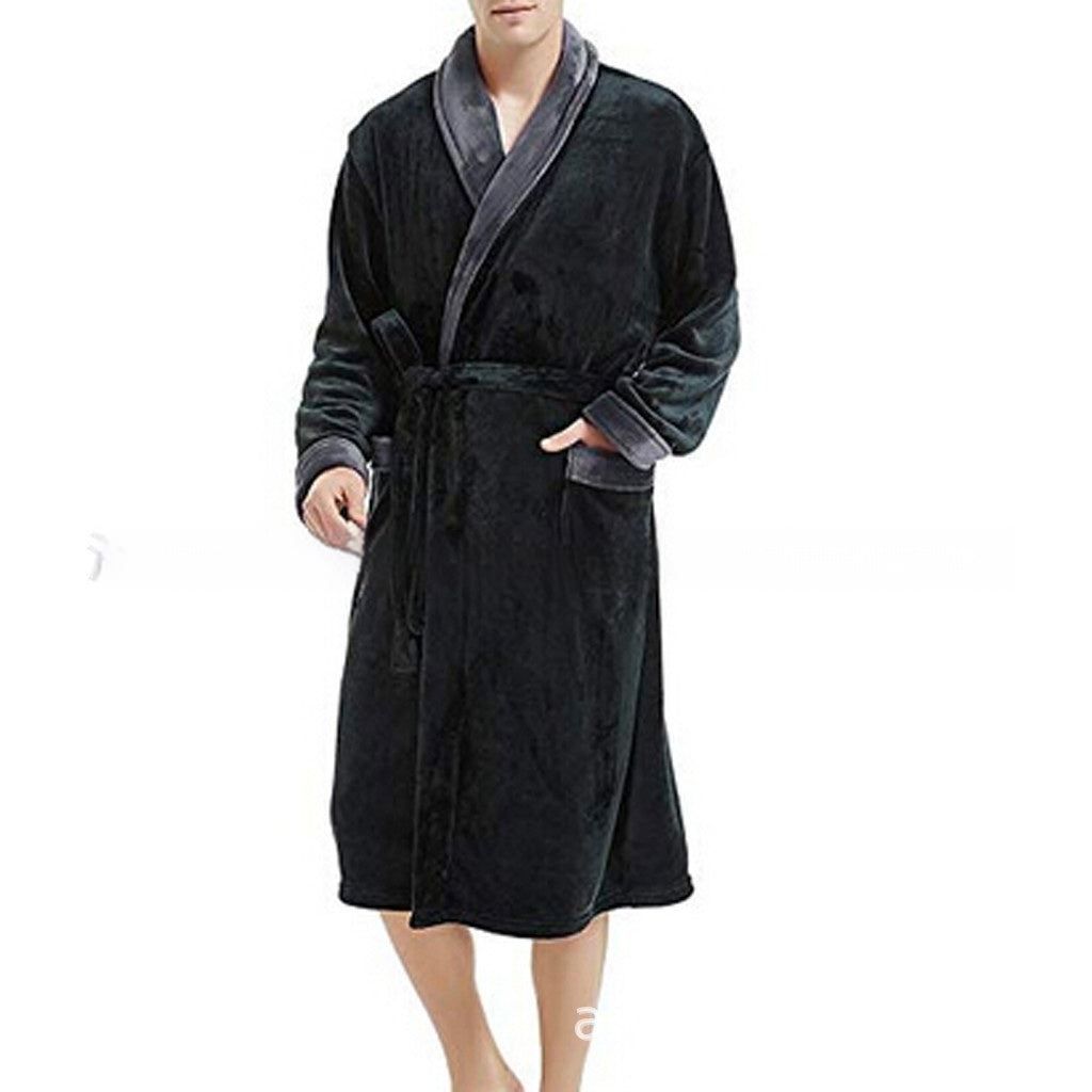 Men's Large Size Bathrobe Long Sleeve