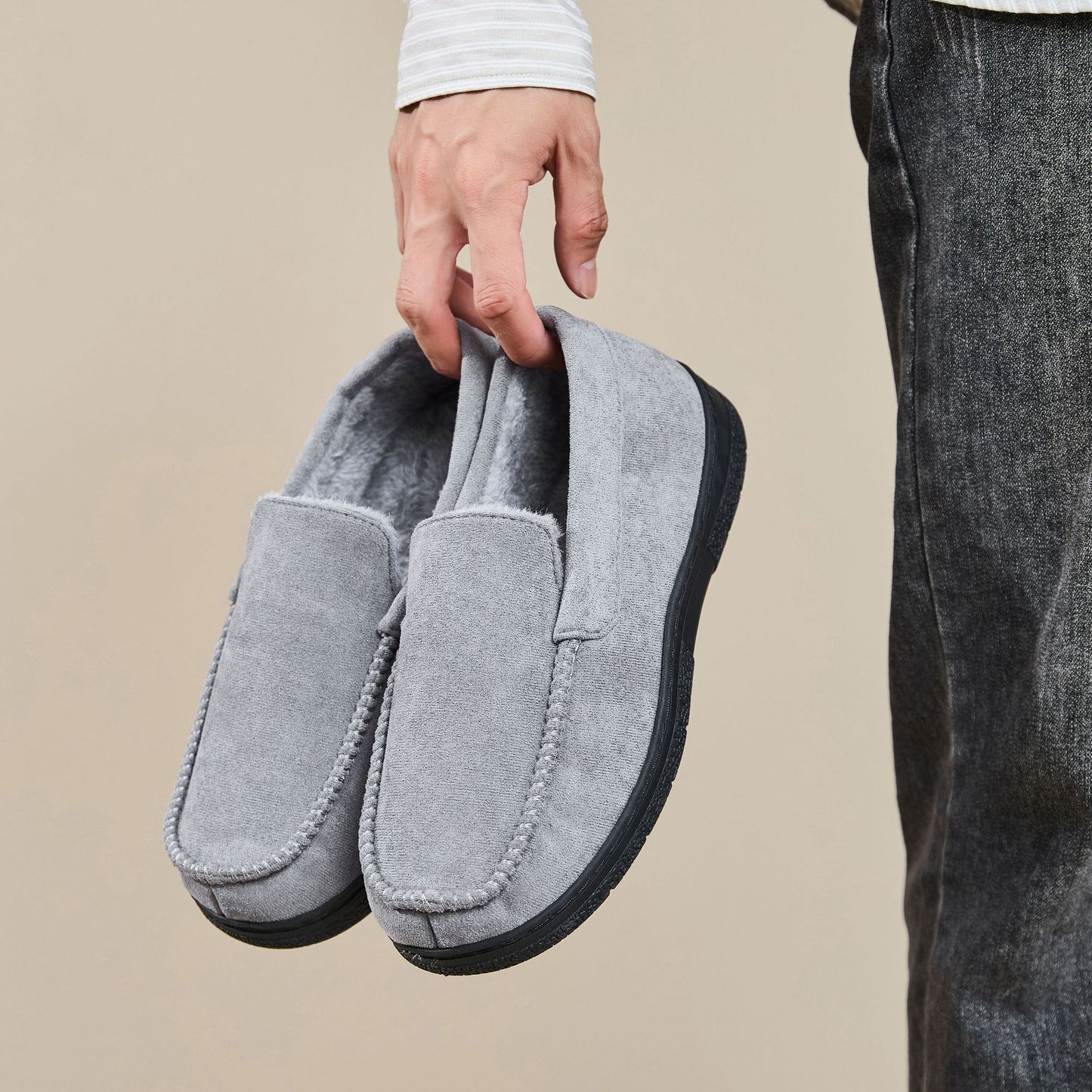 Men's Casual Home Fleece-lined Slippers