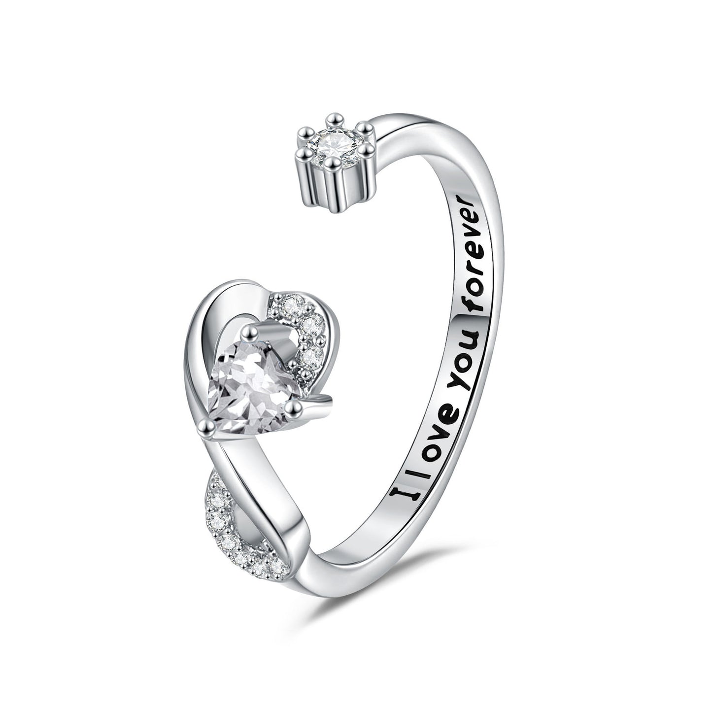 Women's Heart-Shaped Birthstone Ring
