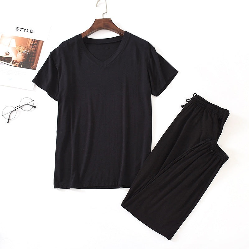 Men's Silk Short Sleeved Pants Set
