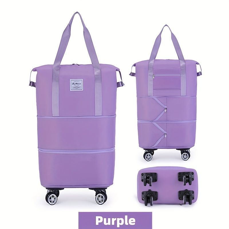 Folding Luggage Bag Expandable Rolling duffle pack With Wheel Large Capacity