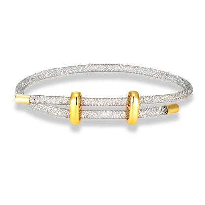 Star bracelet with rhinestone net