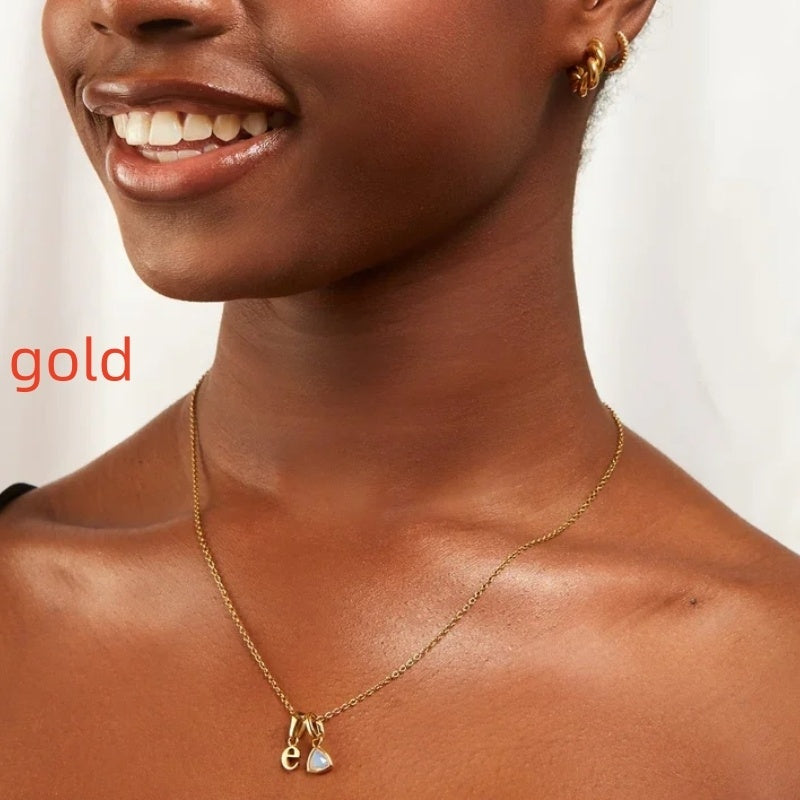 Women's Necklace with Personalized Lowercase Initials