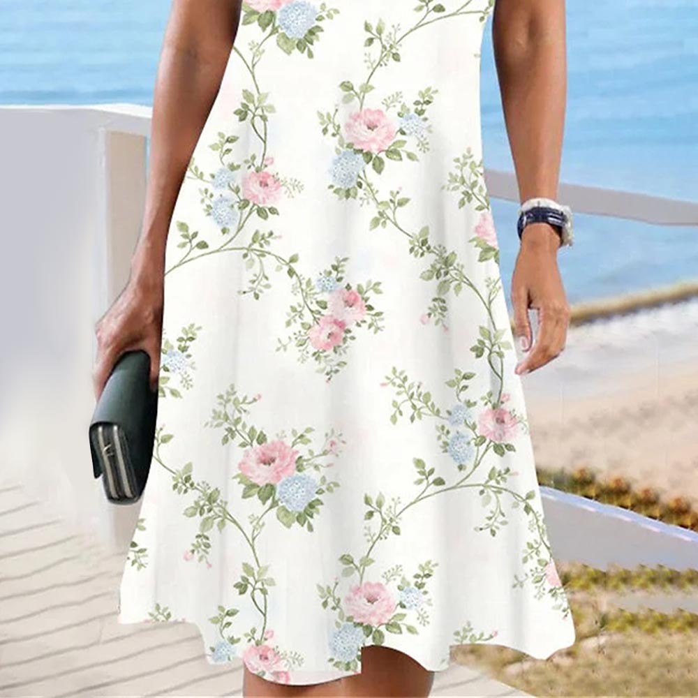 Lace V-neck Short Sleeve Dress