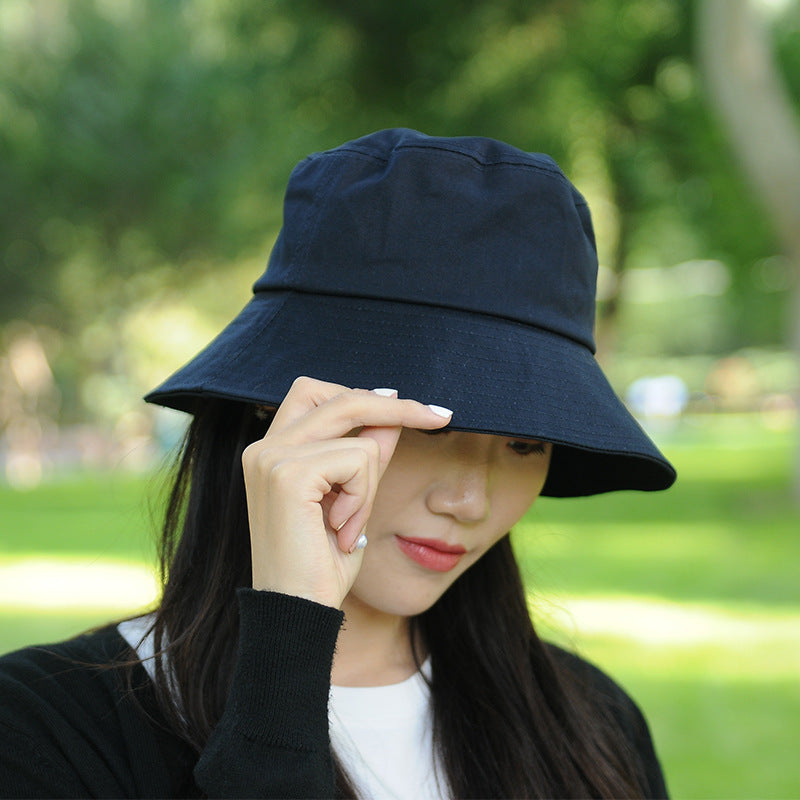 Women's Fisherman Hat Big Brim Sun Protection Solid Color Bucket Hat