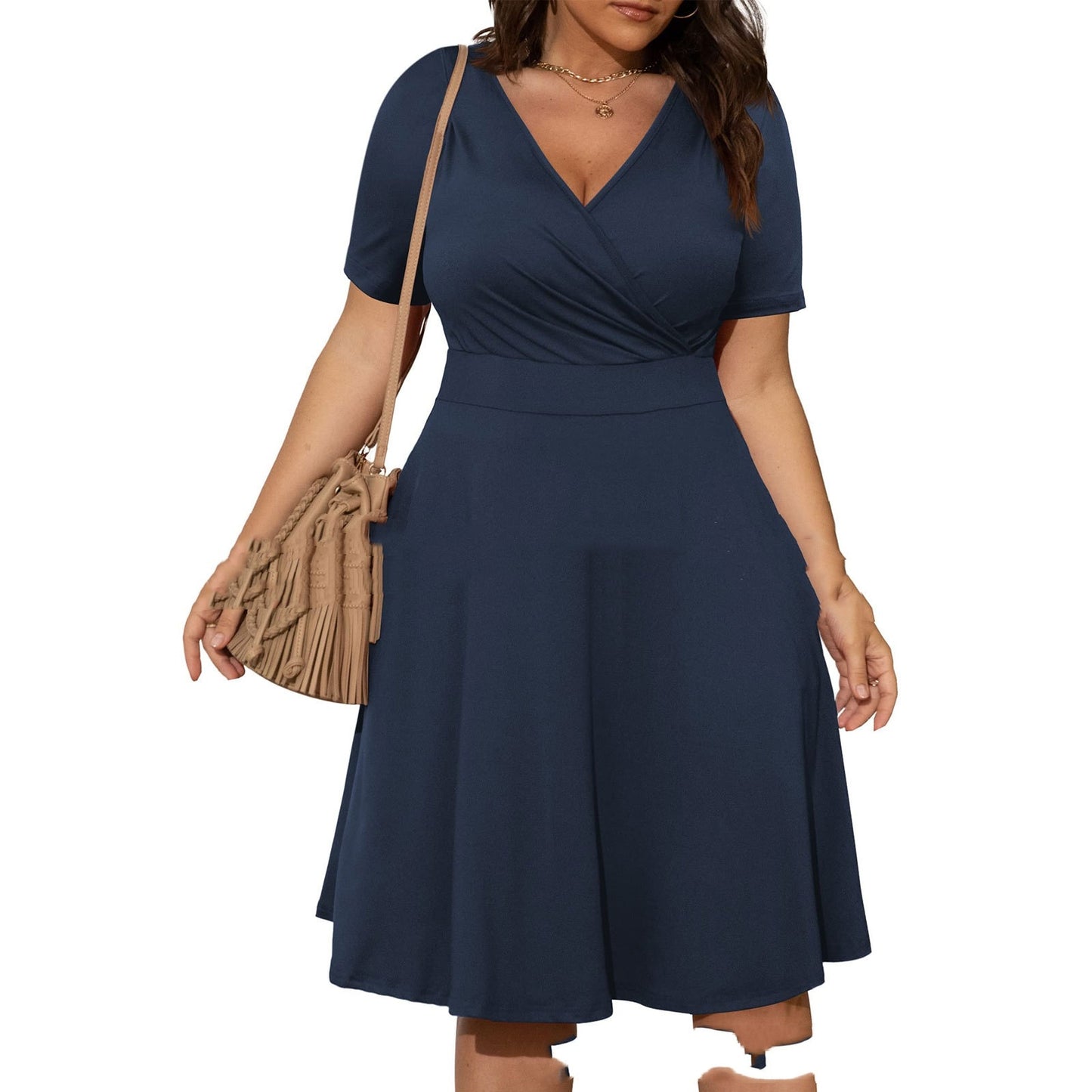 Women´s V-neck Fashion Casual Short Sleeve