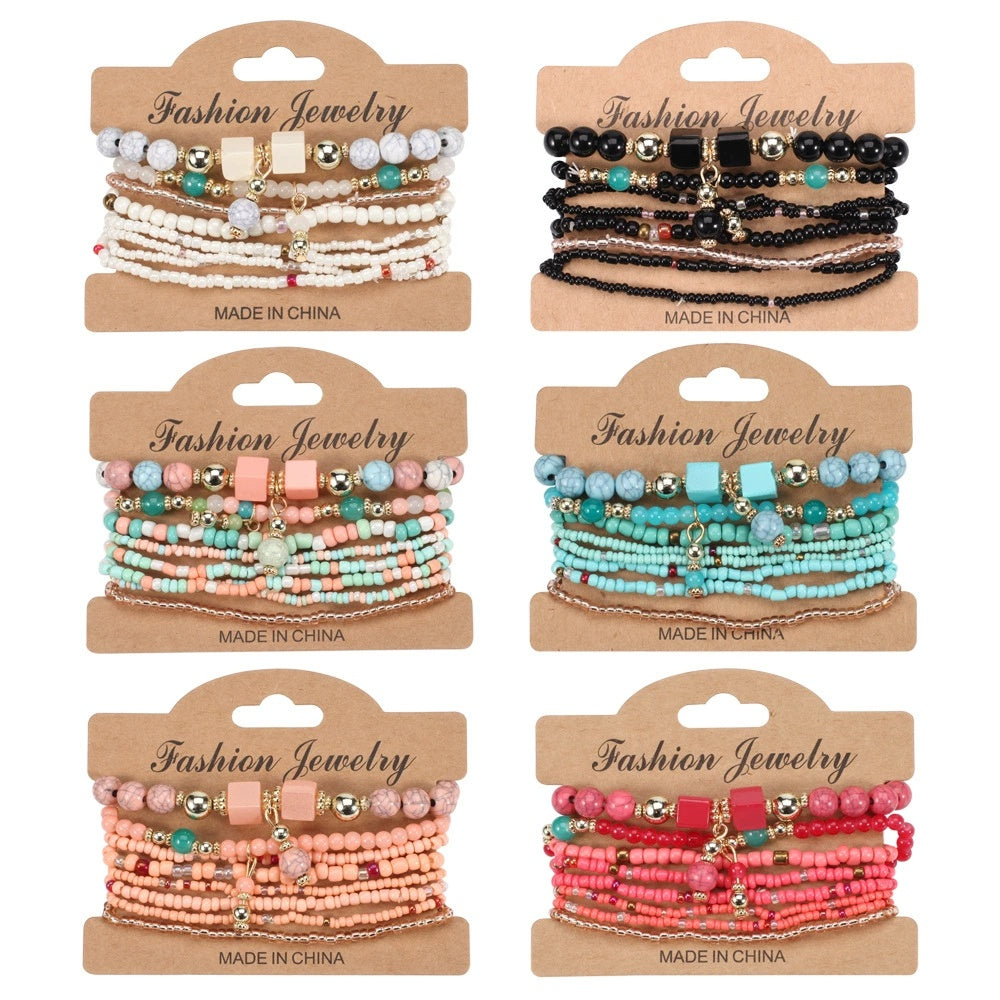 Women's Handmade Bohemian Beaded Bracelet Set
