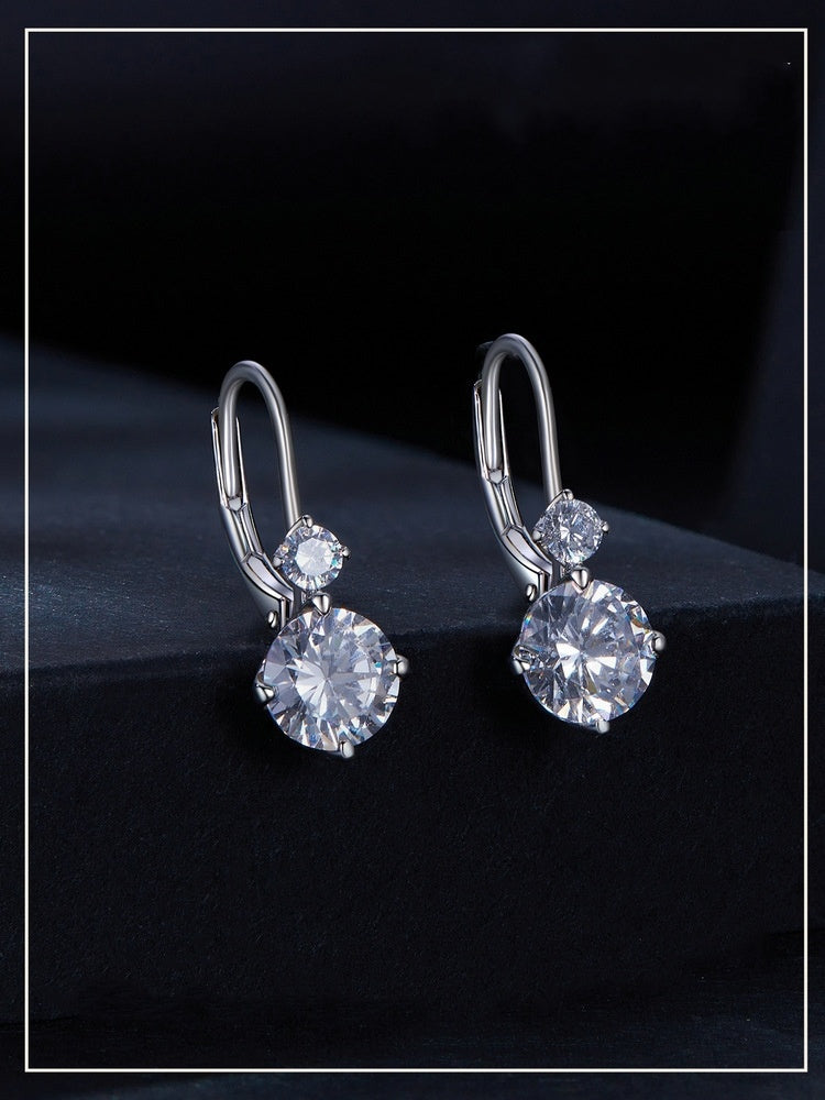 1 Carat Moissanite Clip-On Earrings in S925 Sterling Silver