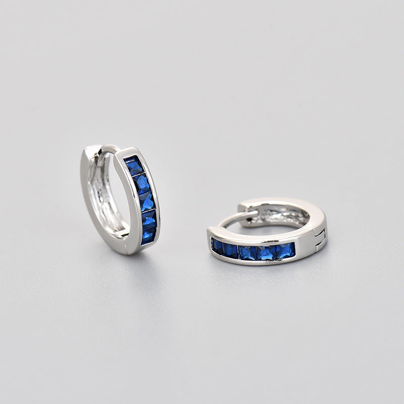 Simple circular zirconia earrings