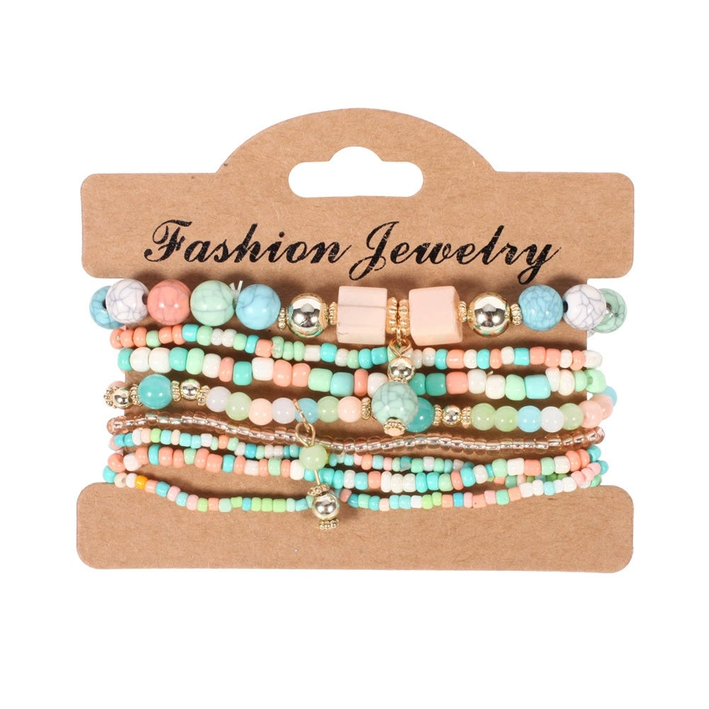 Women's Handmade Bohemian Beaded Bracelet Set