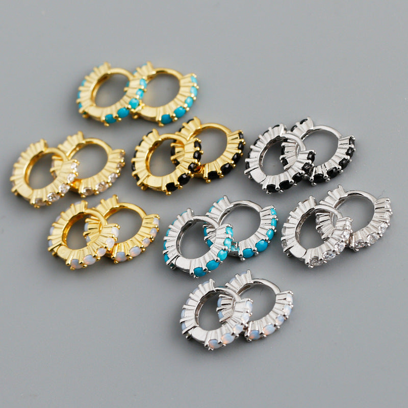 S925 sterling silver hoop earrings