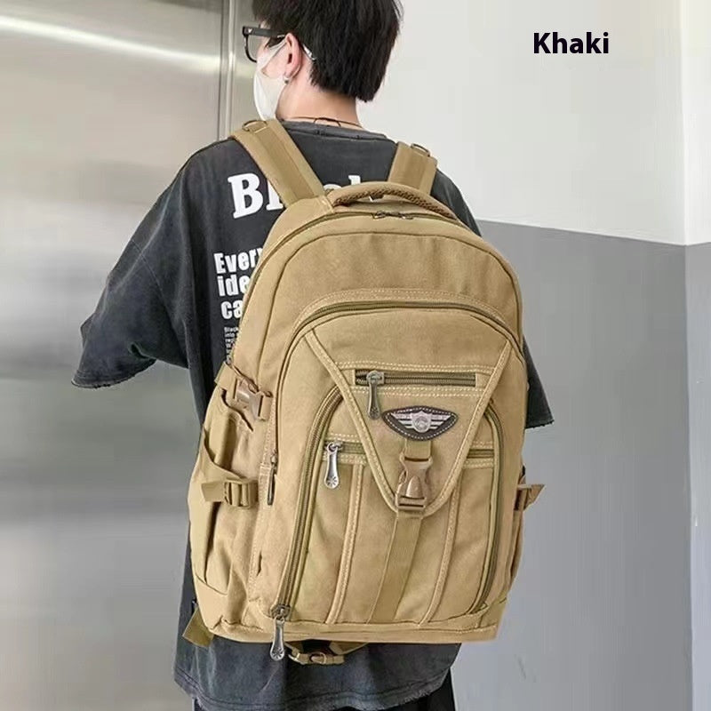 Men's Thick Canvas Backpack Wear-resistant And Durable