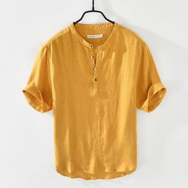 Men's Stand Collar Pullover Shirt