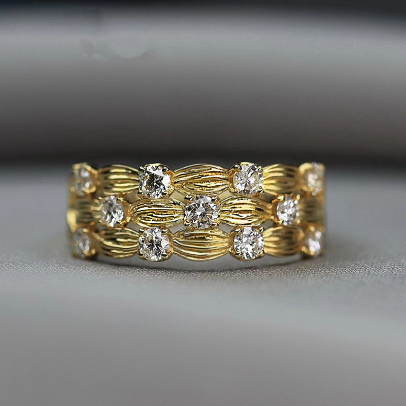 Women's Retro Starry Leaf Ring