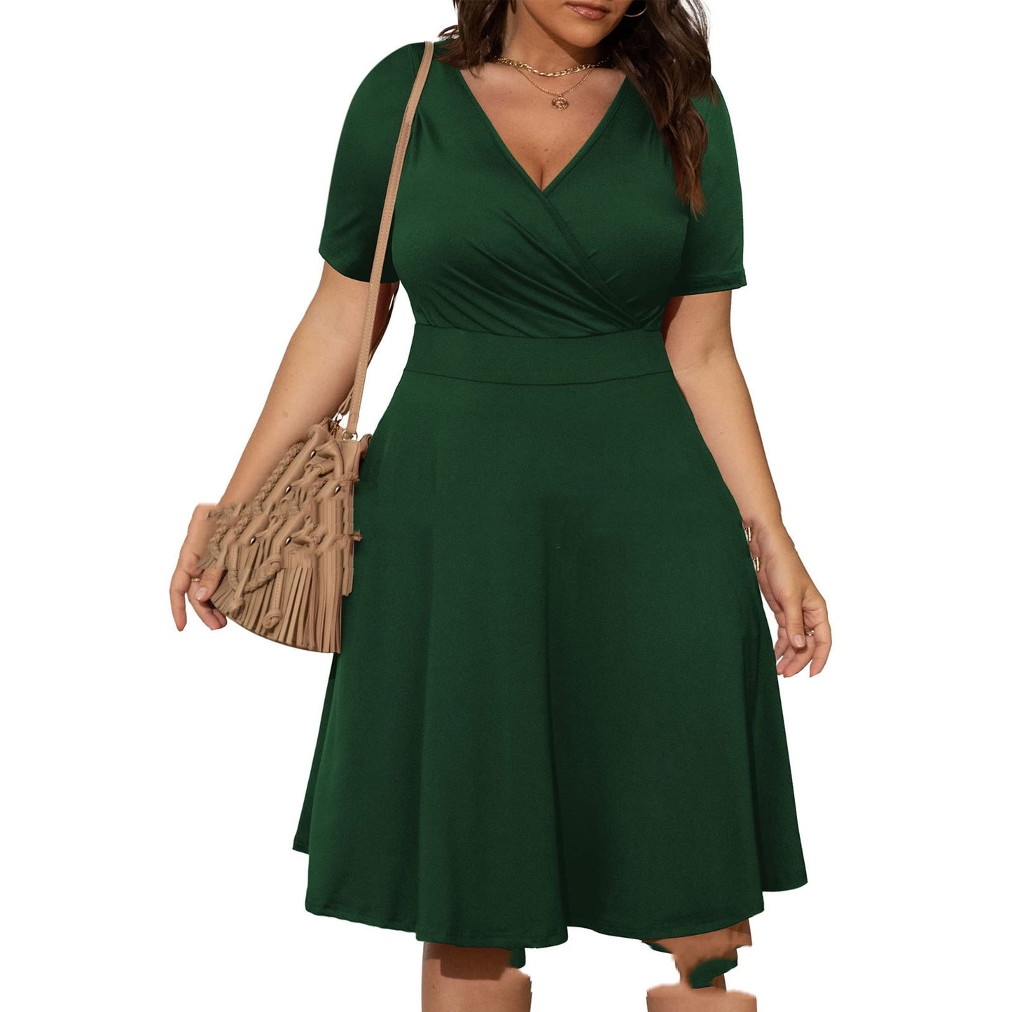 Women´s V-neck Fashion Casual Short Sleeve