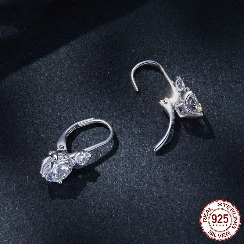 1 Carat Moissanite Clip-On Earrings in S925 Sterling Silver