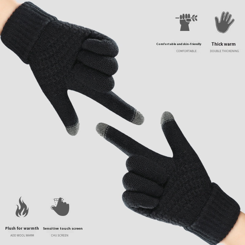 Men's and Women's gloves Cashmere-like Thickened Warm