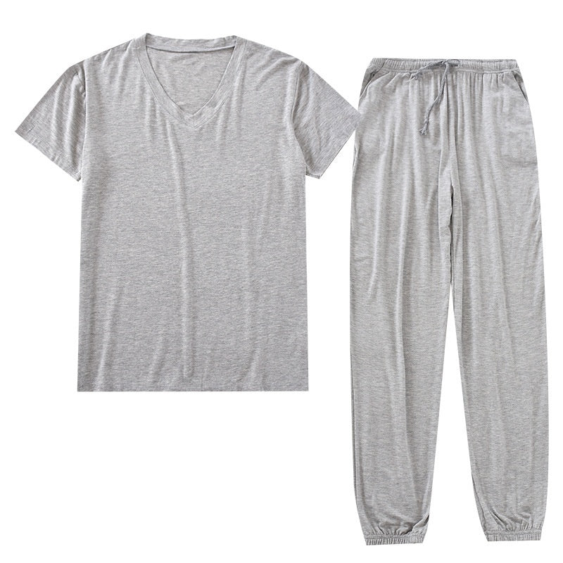Men's Silk Short Sleeved Pants Set