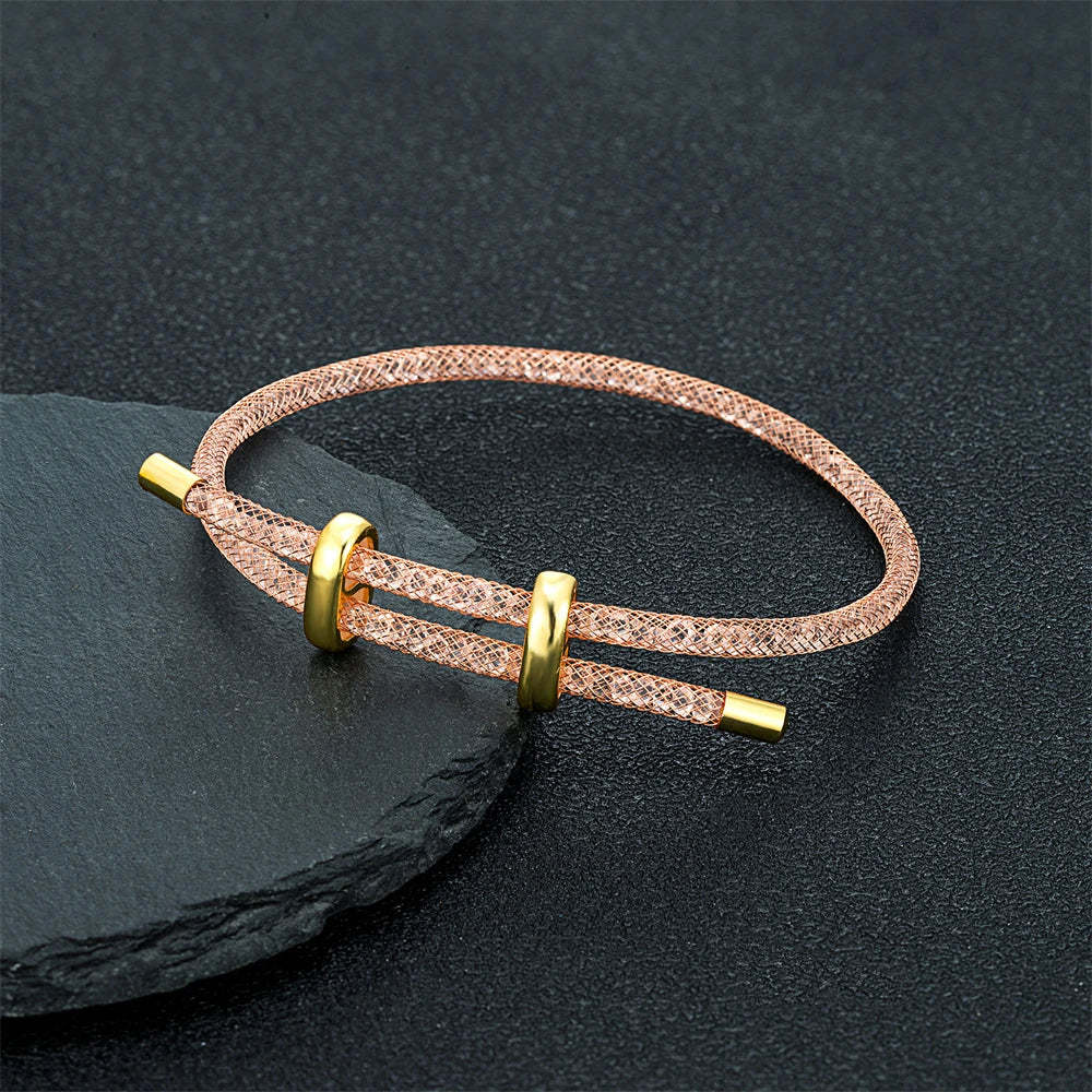 Star bracelet with rhinestone net