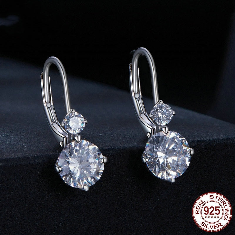 1 Carat Moissanite Clip-On Earrings in S925 Sterling Silver