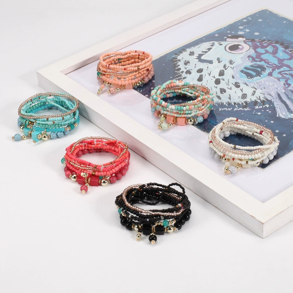 Women's Handmade Bohemian Beaded Bracelet Set