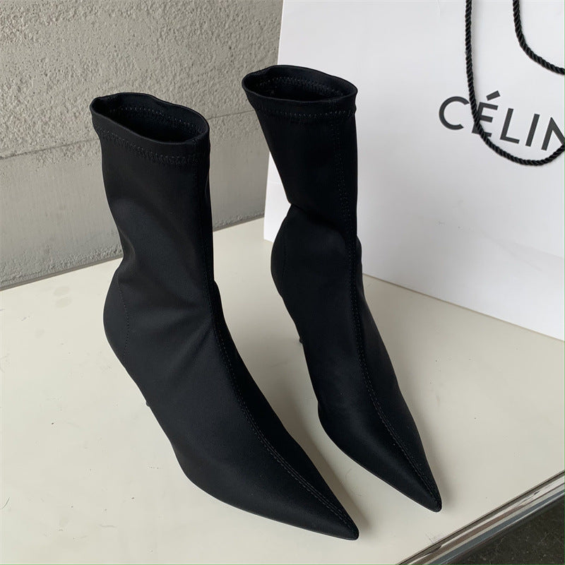 Women´s Mid-calf Heel Elastic Booties