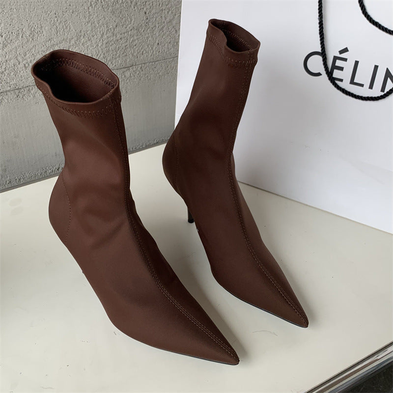 Women´s Mid-calf Heel Elastic Booties