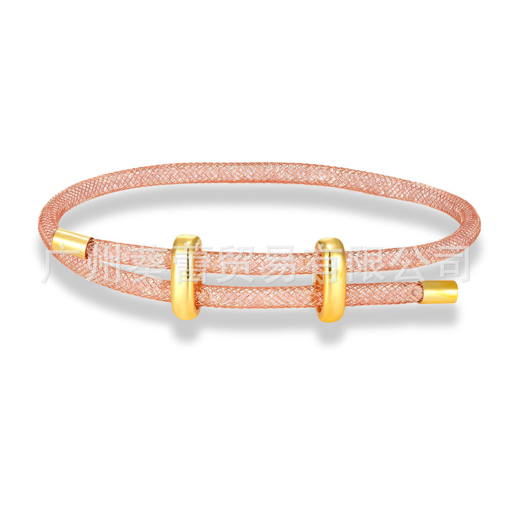 Star bracelet with rhinestone net