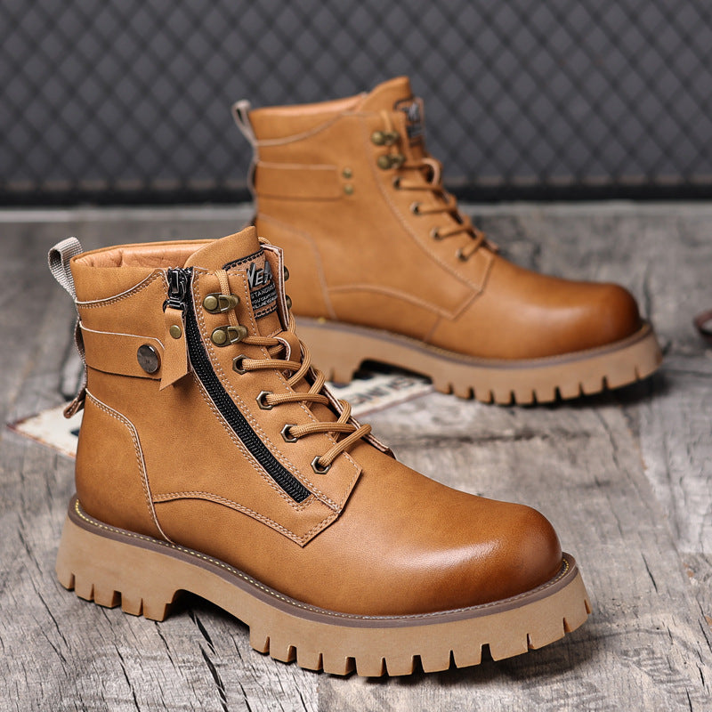 Men's Velvet Thermal Height Leather Boots