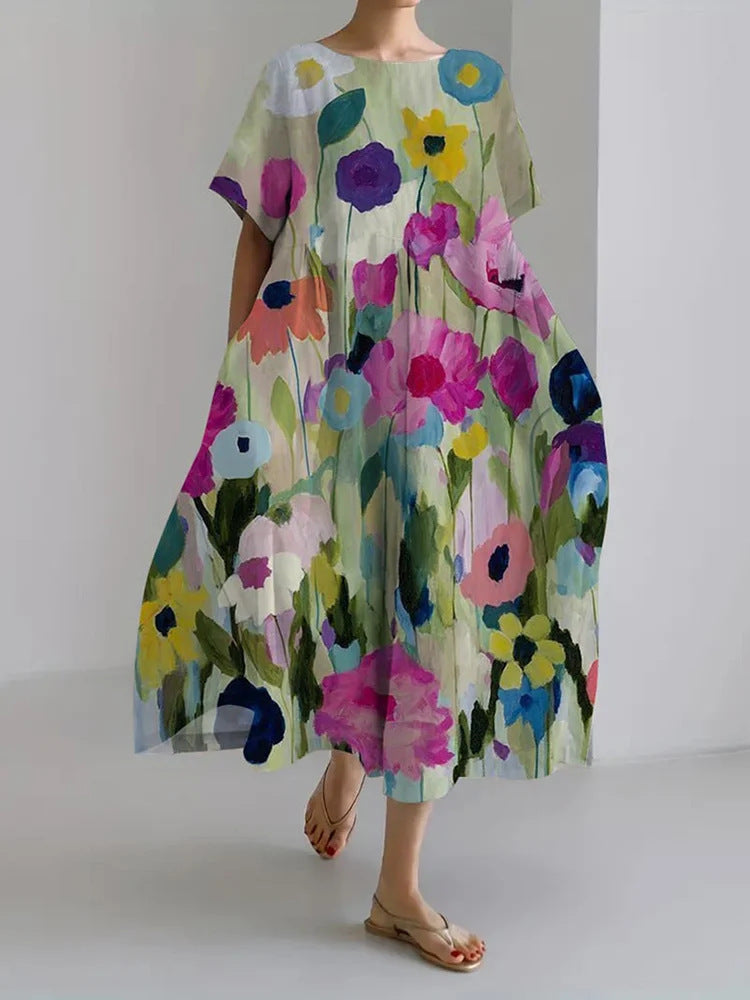 Women's Short Sleeve Print Dress