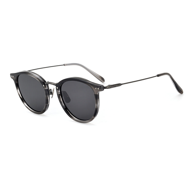 Transparent Handmade Medium Gold Pure Titanium Polarized Sunglasses
