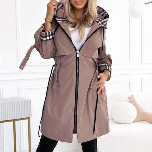 Women´s  Hooded Plaid Coat
