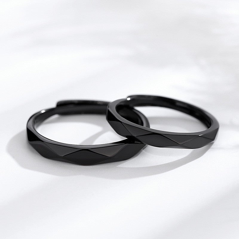 Black And White Diamond Couple Rings Argent Pur Pairs