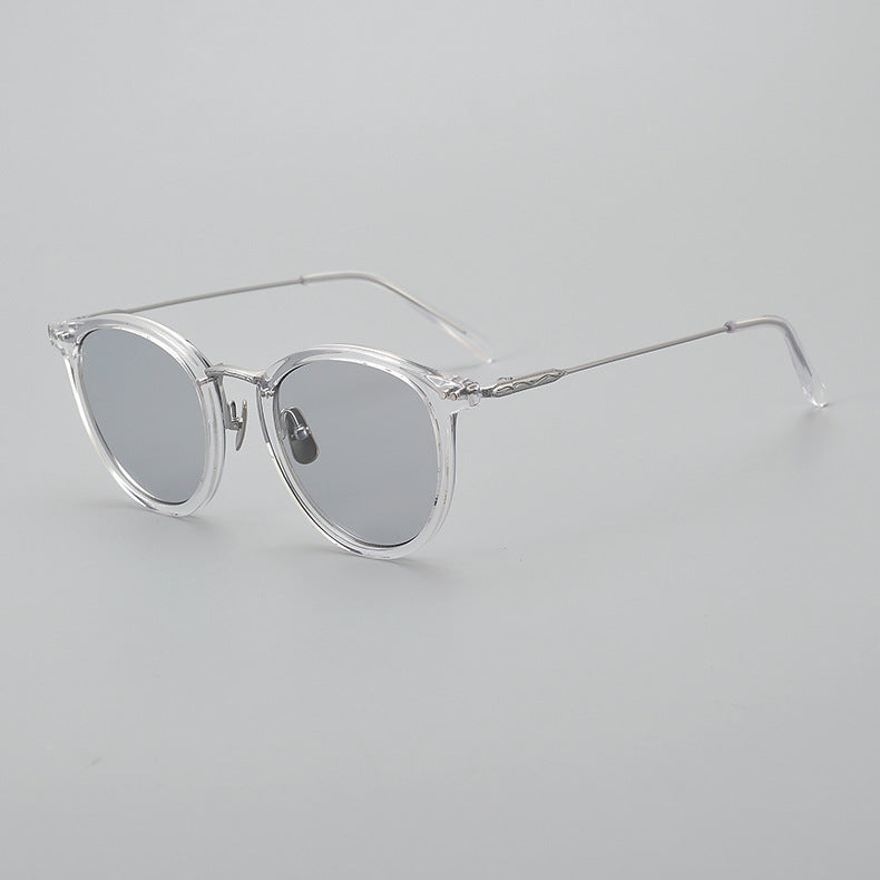 Transparent Handmade Medium Gold Pure Titanium Polarized Sunglasses