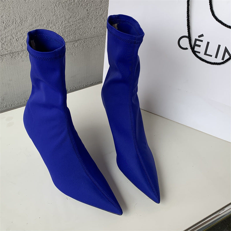 Women´s Mid-calf Heel Elastic Booties