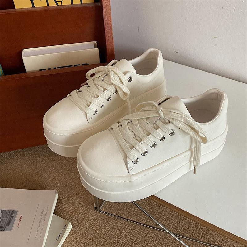 White platform sneakers