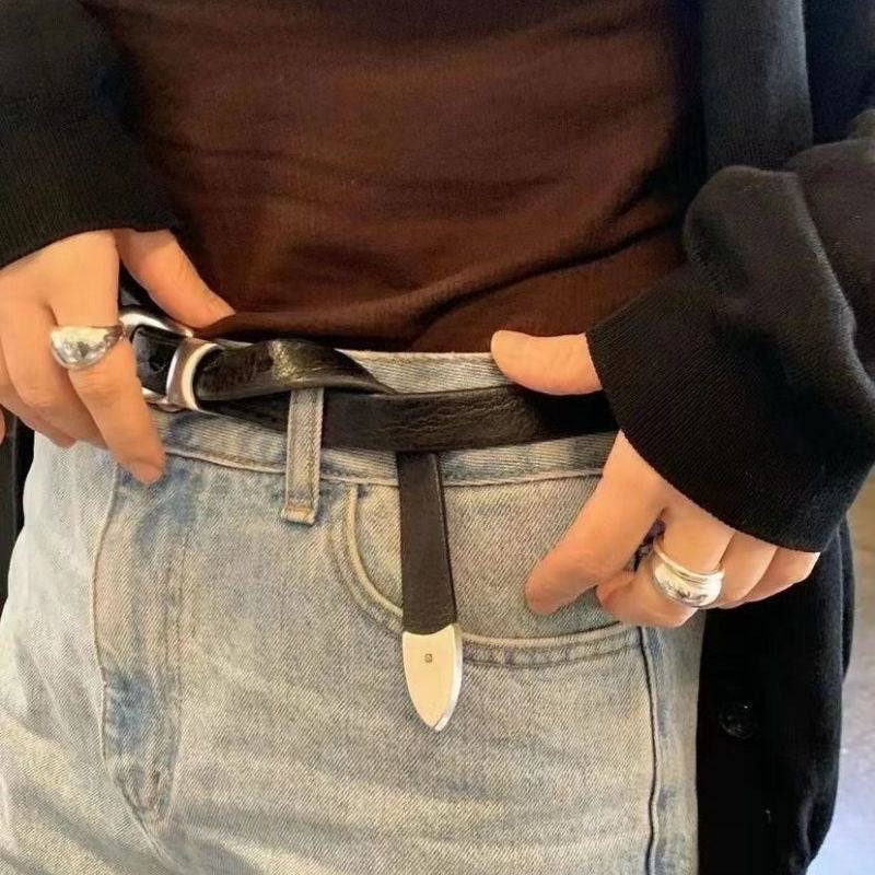 Silver Decorative Pin Buckle Belt Fashion