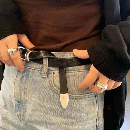 Silver Decorative Pin Buckle Belt Fashion