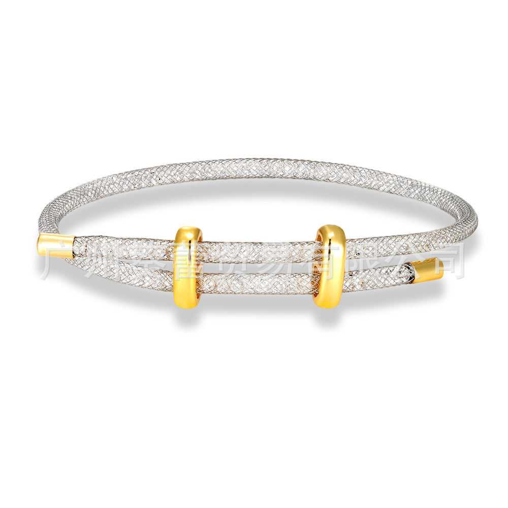 Star bracelet with rhinestone net