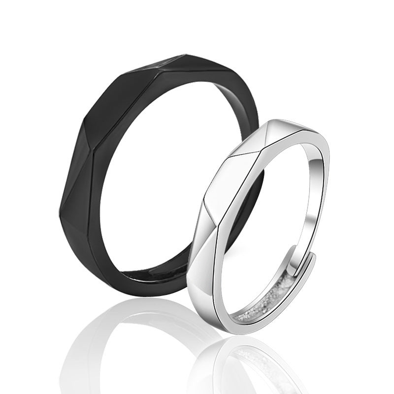 Black And White Diamond Couple Rings Argent Pur Pairs