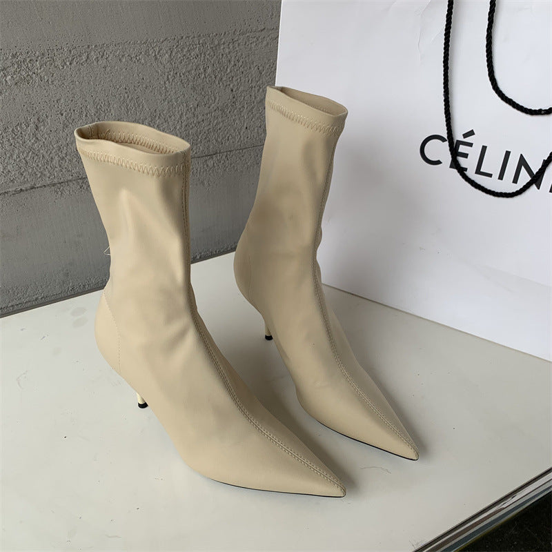 Women´s Mid-calf Heel Elastic Booties