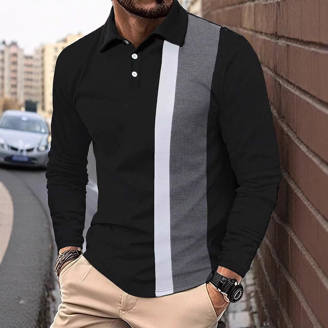 Men's long-sleeved polo shirt
