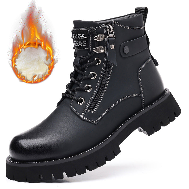 Men's Velvet Thermal Height Leather Boots