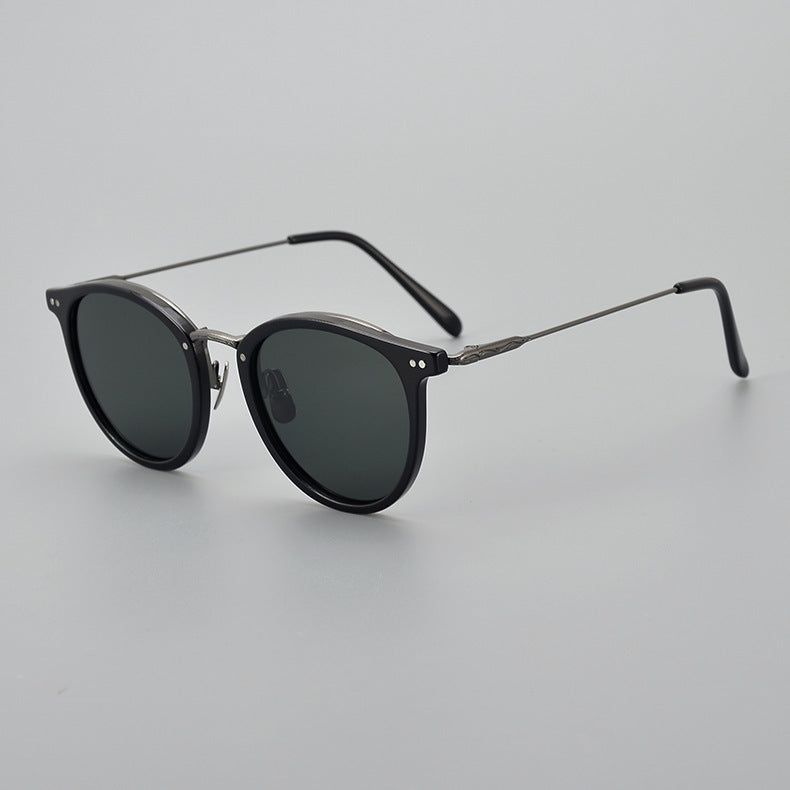Transparent Handmade Medium Gold Pure Titanium Polarized Sunglasses