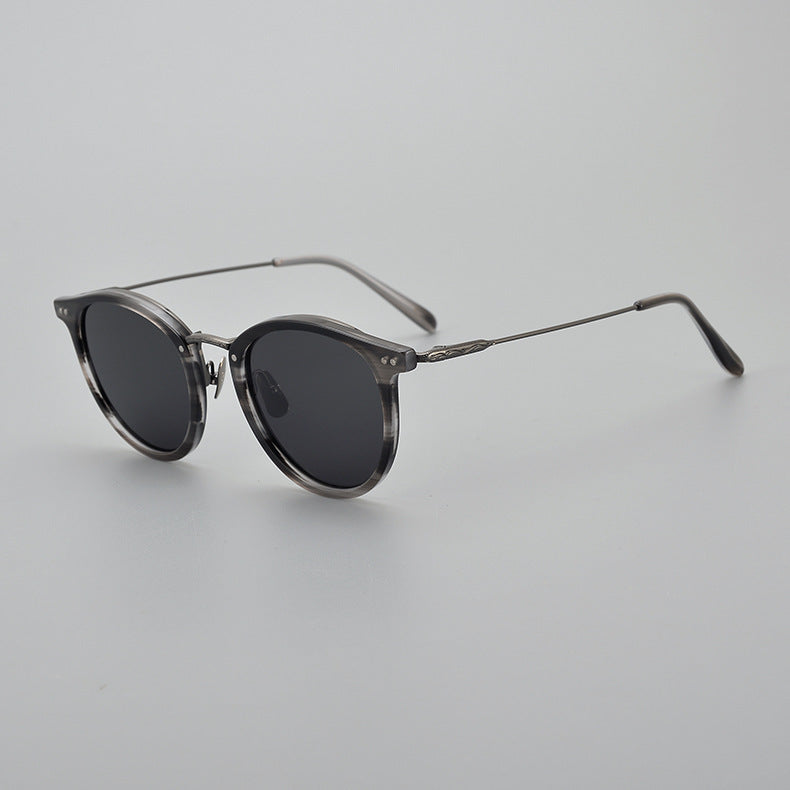 Transparent Handmade Medium Gold Pure Titanium Polarized Sunglasses