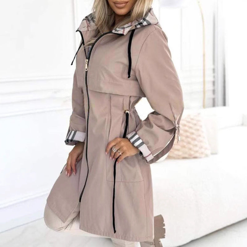 Women´s Hooded Plaid Coat